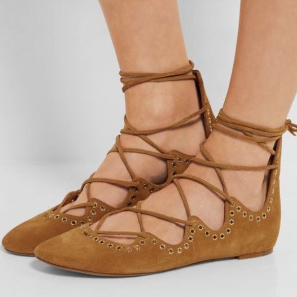 - Isabel Marant "Leo" Studded Lace-Up Ballet Flats, size 38 - Picture 2 of 11